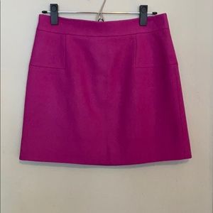 J Crew Wool Magenta Mini Skirt